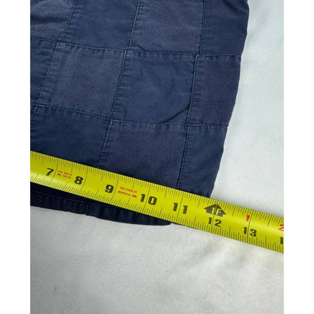 Chaps Mens 33 Navy Blue Patchwork Corduroy Shorts Flat Front Casual‎ Prep Cotton
